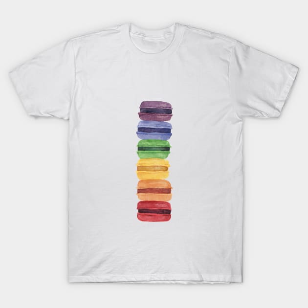 Rainbow Macaron T-Shirt by latheandquill